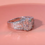 Moissanite Ring in Rhodium Overlay Sterling Silver 3.29 Ct