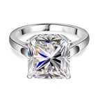 The 5ct Royal Asscher - Moissanite Asscher Cut Ring in Rhodium Overlay Sterling Silver 5.00 Ct.