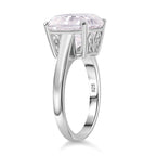 The 5ct Royal Asscher - Moissanite Asscher Cut Ring in Rhodium Overlay Sterling Silver 5.00 Ct.