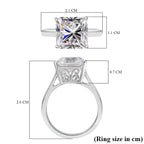 The 5ct Royal Asscher - Moissanite Asscher Cut Ring in Rhodium Overlay Sterling Silver 5.00 Ct.