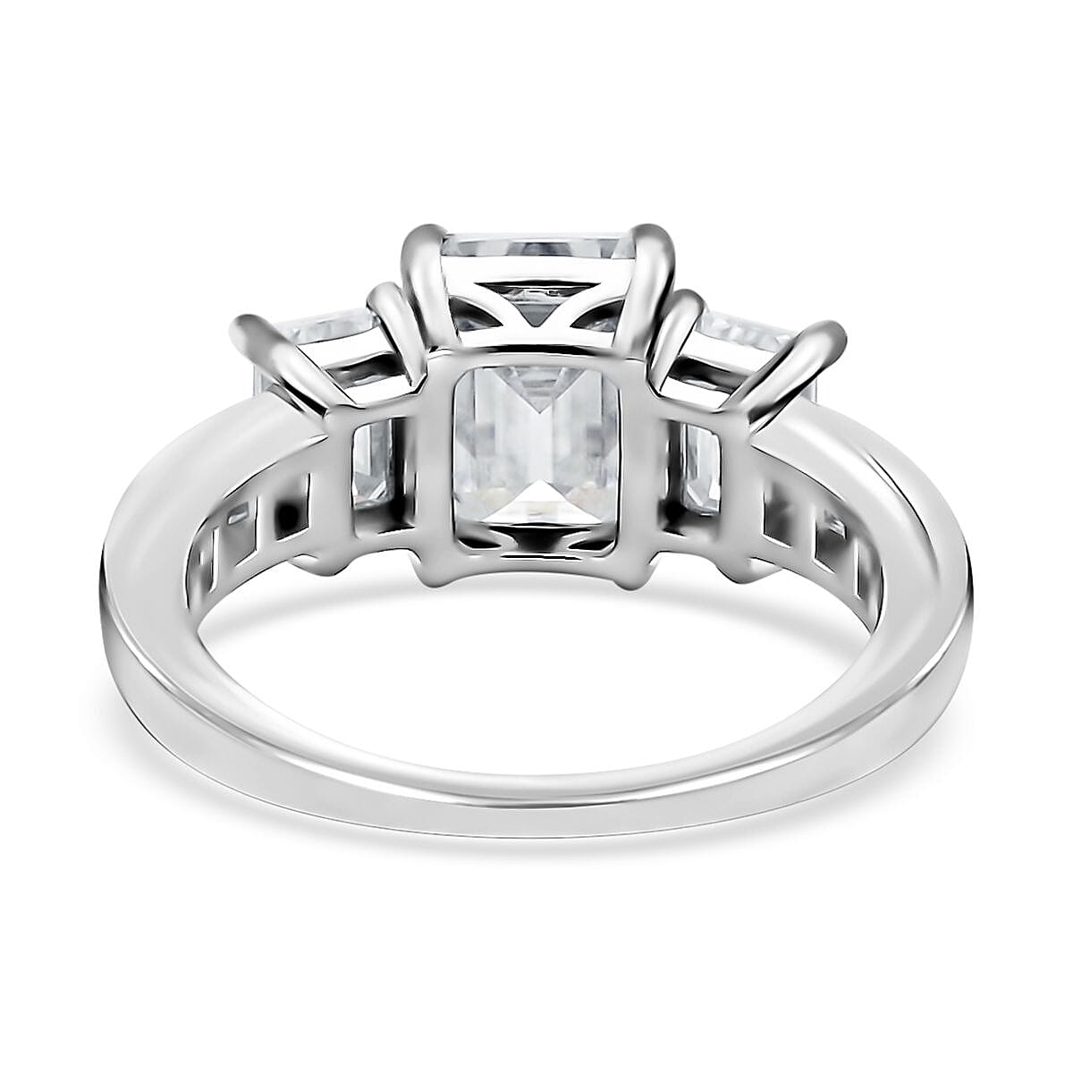 Moissanite Ring in Rhodium Overlay Sterling Silver 7322773 9