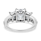 Moissanite Ring in Rhodium Overlay Sterling Silver 4.400ct