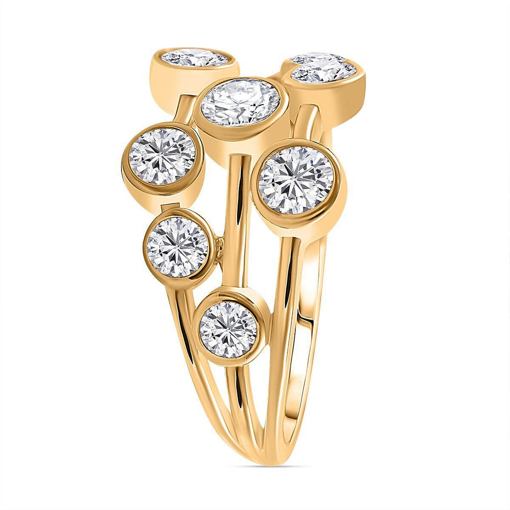 Preview Moissanite Smackdown - Designer Inspired - Moissanite Bubble Ring in 18K Vermeil YG Plated Sterling Silver 1.54 Ct