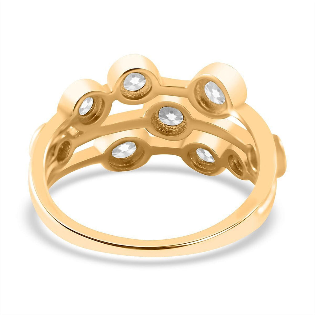 Preview Moissanite Smackdown - Designer Inspired - Moissanite Bubble Ring in 18K Vermeil YG Plated Sterling Silver 1.54 Ct
