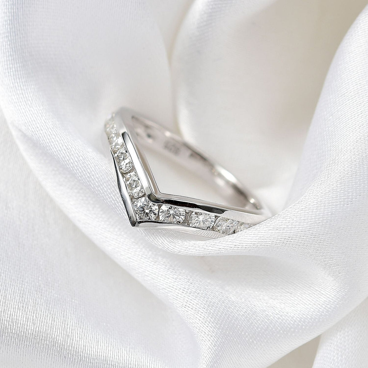 Brand New Arrival - Designer Moissanite Wishbone Ring in Rhodium Overlay Sterling Silver 7847640 1