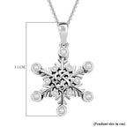 Moissanite Pendant with Chain (Size 20) in Rhodium Overlay Sterling Silver, Silver Wt. 7.40 Gms.