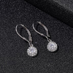 RADIANTA Moissanite - GRA Certified D-VVS1 Moissanite Solitaire Earring With Lever Back in Rhodium Overlay Sterling Silver 1.01 Ct.