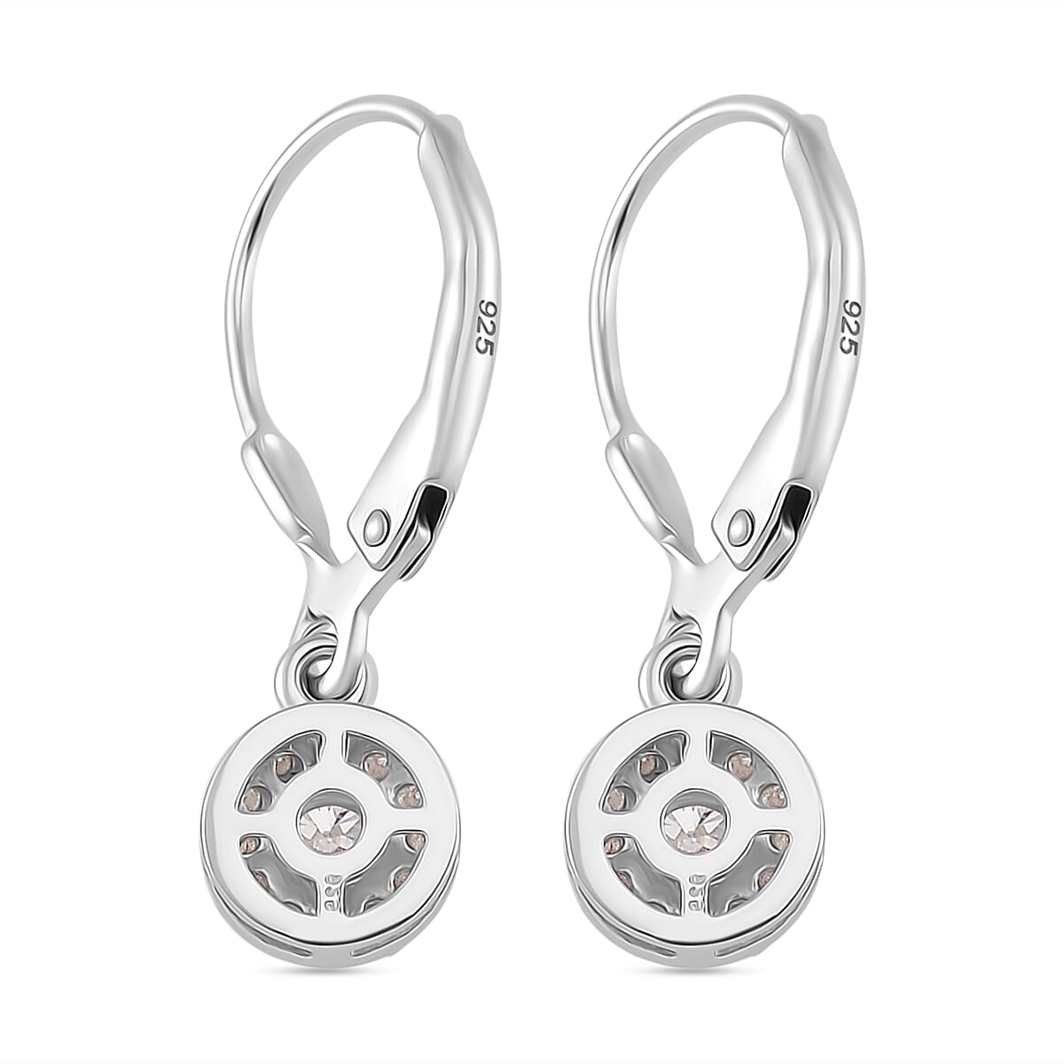 RADIANTA GRA Certified Moissanite D-VVS1 Solitaire Earrings With Lever Back in Rhodium Overlay Sterling Silver 1.01 Ct. 7967662 4