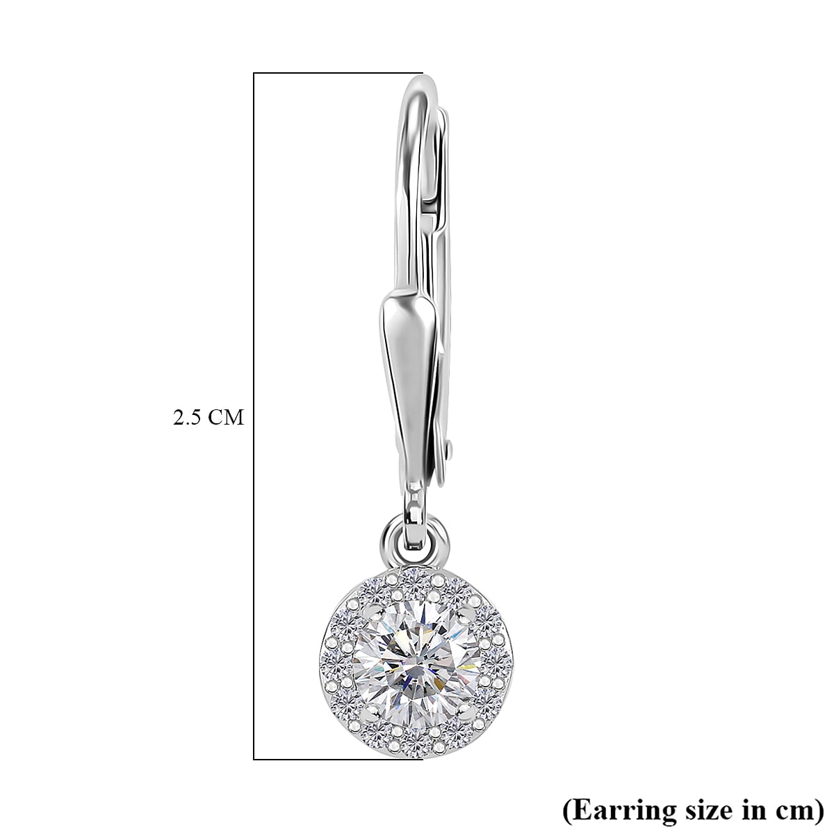 RADIANTA GRA Certified Moissanite D-VVS1 Solitaire Earrings With Lever Back in Rhodium Overlay Sterling Silver 1.01 Ct. 7967662 5