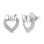 Moissanite Solitaire Stud Earring with Push Back in Rhodium Overlay Sterling Silver
