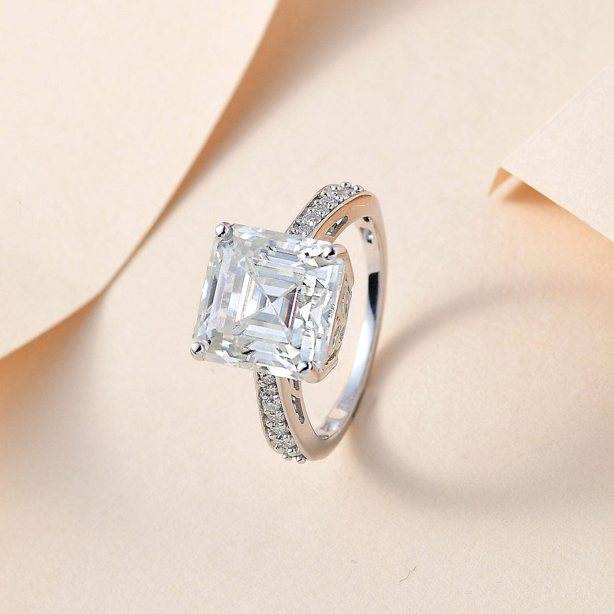 Moissanite Solitaire Inspired Ring in 9K White Gold 5.270 Ct. 7170012 2