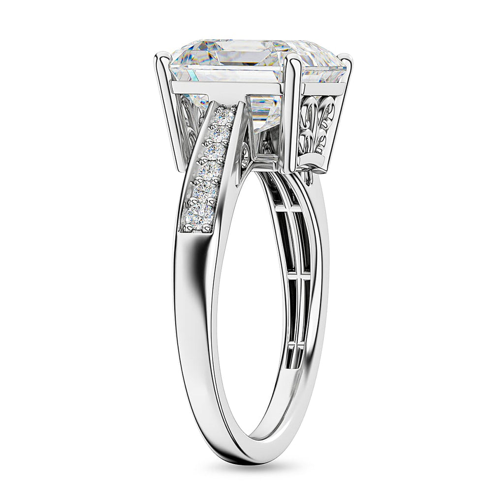 9K White Gold Moissanite Ring 5.50 Ct.