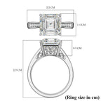 9K White Gold Moissanite Ring 5.50 Ct.