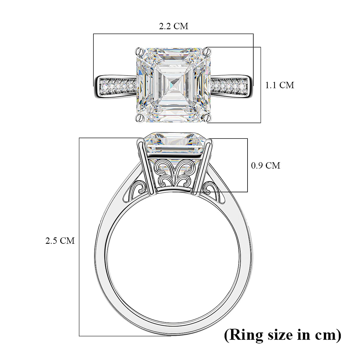 Moissanite Solitaire Inspired Ring in 9K White Gold 5.270 Ct. 7170012 6