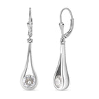 Moissanite Solitaire Earrings in Platinum Overlay Sterling Silver 1.65 Ct.