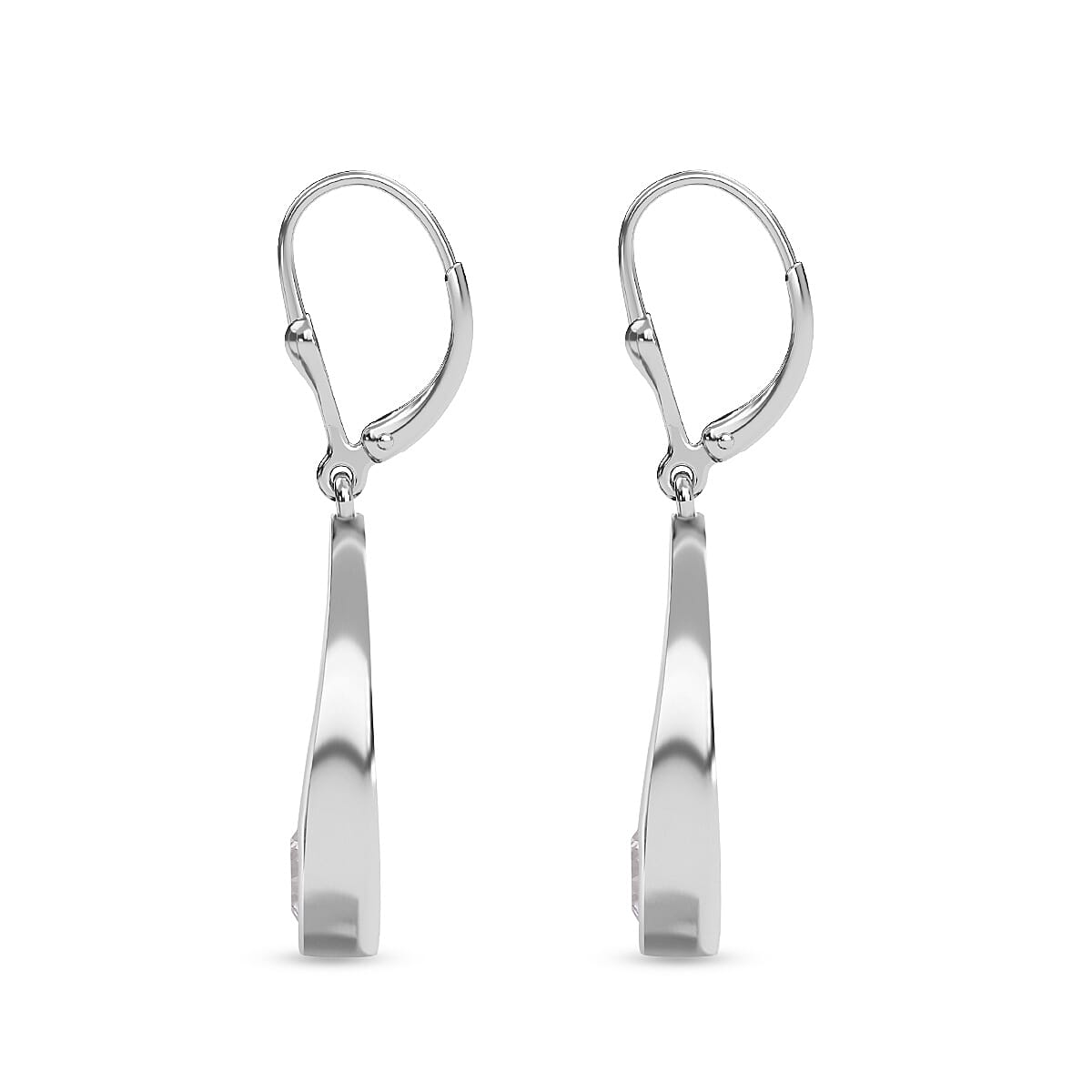 Moissanite Solitaire Drop Earrings in Platinum Overlay Sterling Silver 1.65 Ct. 7712252 3