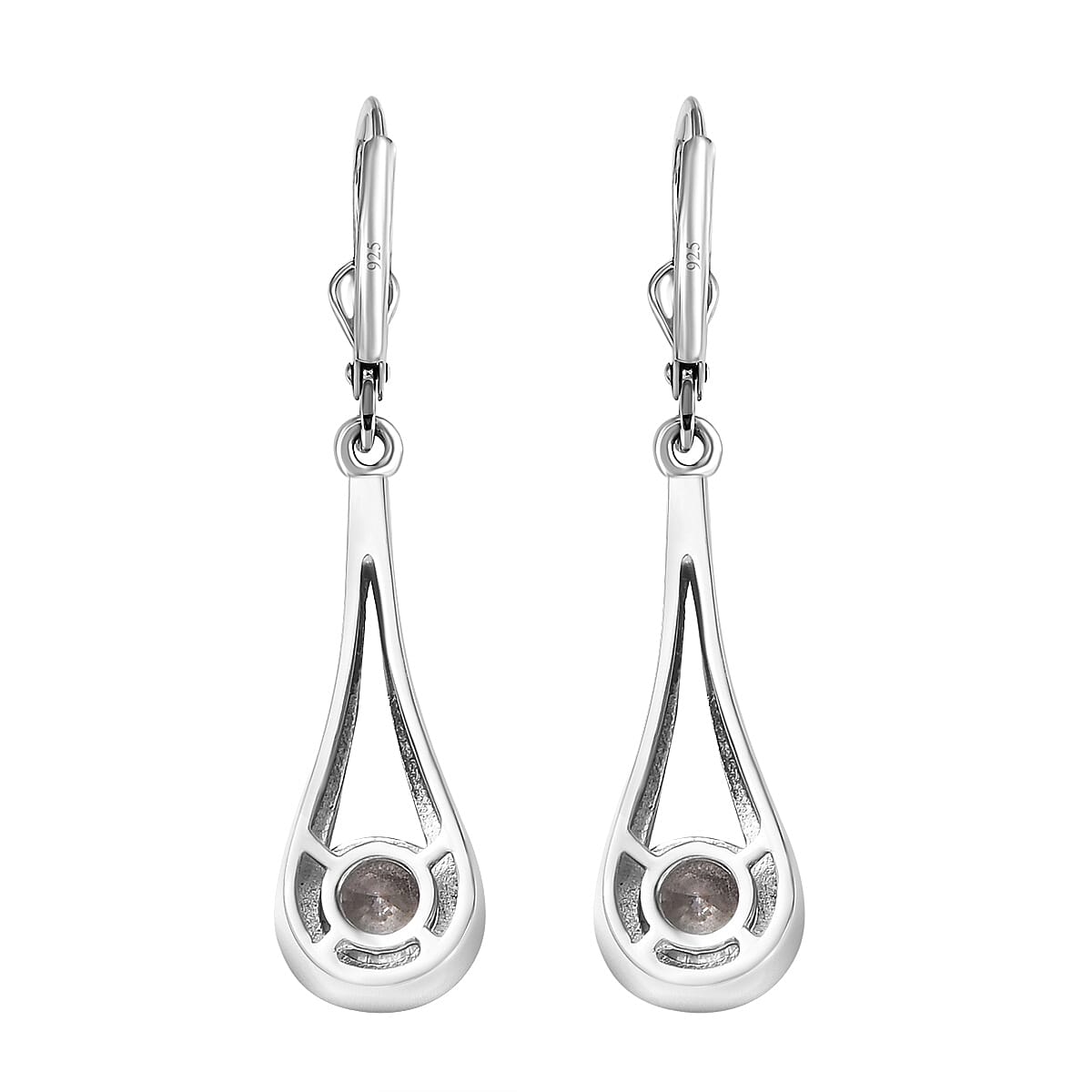 Moissanite Solitaire Drop Earrings in Platinum Overlay Sterling Silver 1.65 Ct. 7712252 4
