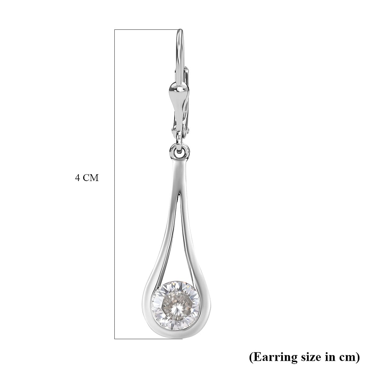 Moissanite Solitaire Drop Earrings in Platinum Overlay Sterling Silver 1.65 Ct. 7712252 5