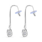 Moissanite Earrings in Rhodium Overlay Sterling Silver 1.52 Ct.