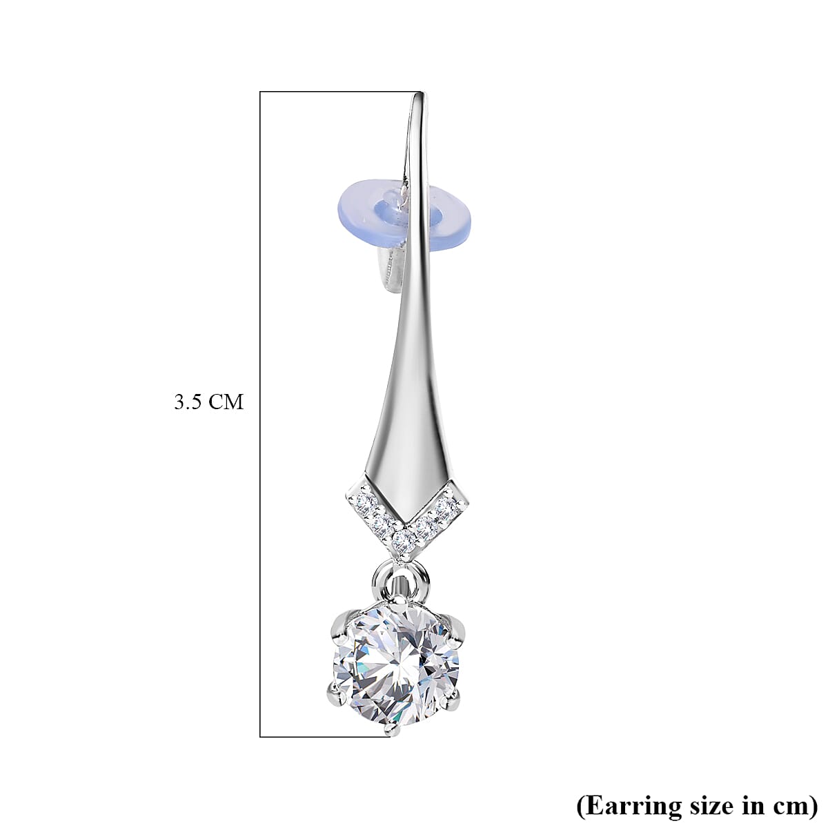 Moissanite Earrings in Rhodium Overlay Sterling Silver 1.52 Ct. 7784720 6