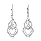 Moissanite  Solitaire Lever Back Earring in rhodium Sterling Silver.  Silver Wt. 5.5 Gms  0.780  Ct.