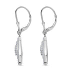 Moissanite  Solitaire Lever Back Earring in rhodium Sterling Silver 1.39 ct  1.218  Ct.