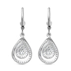 Moissanite  Solitaire Lever Back Earring in rhodium Sterling Silver 1.39 ct  1.218  Ct.