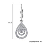 Moissanite  Solitaire Lever Back Earring in rhodium Sterling Silver 1.39 ct  1.218  Ct.