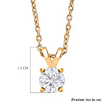 D'Joy Moissanite Solitaire Pendant (Size 20) in Rose Gold Plated Sterling Silver 1.00 Ct.