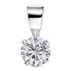 Moissanite Solitaire Pendant in Platinum Overlay Sterling Silver