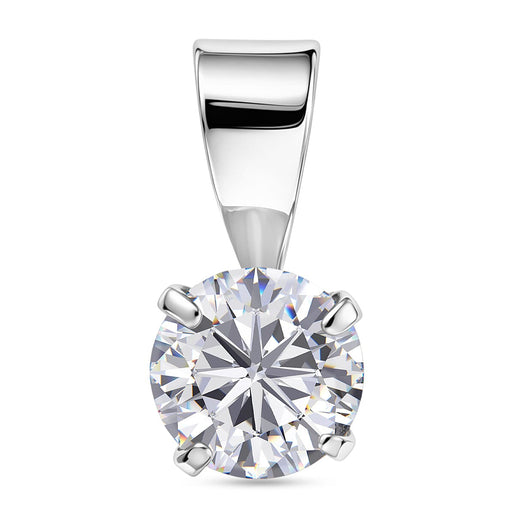 Moissanite Solitaire Pendant in Platinum Overlay Sterling Silver