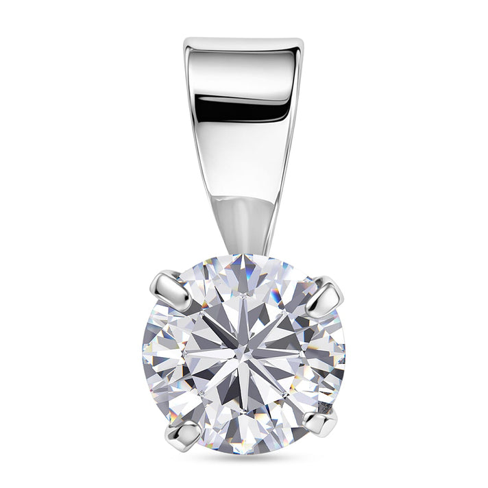 Moissanite Solitaire Pendant in Platinum Overlay Sterling Silver 8498174 1