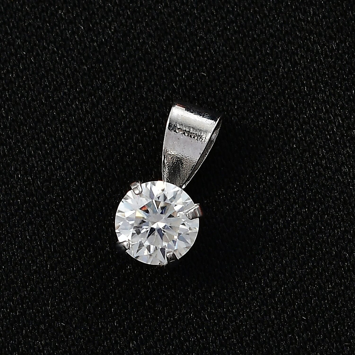 Moissanite Solitaire Pendant in Platinum Overlay Sterling Silver 8498174 3
