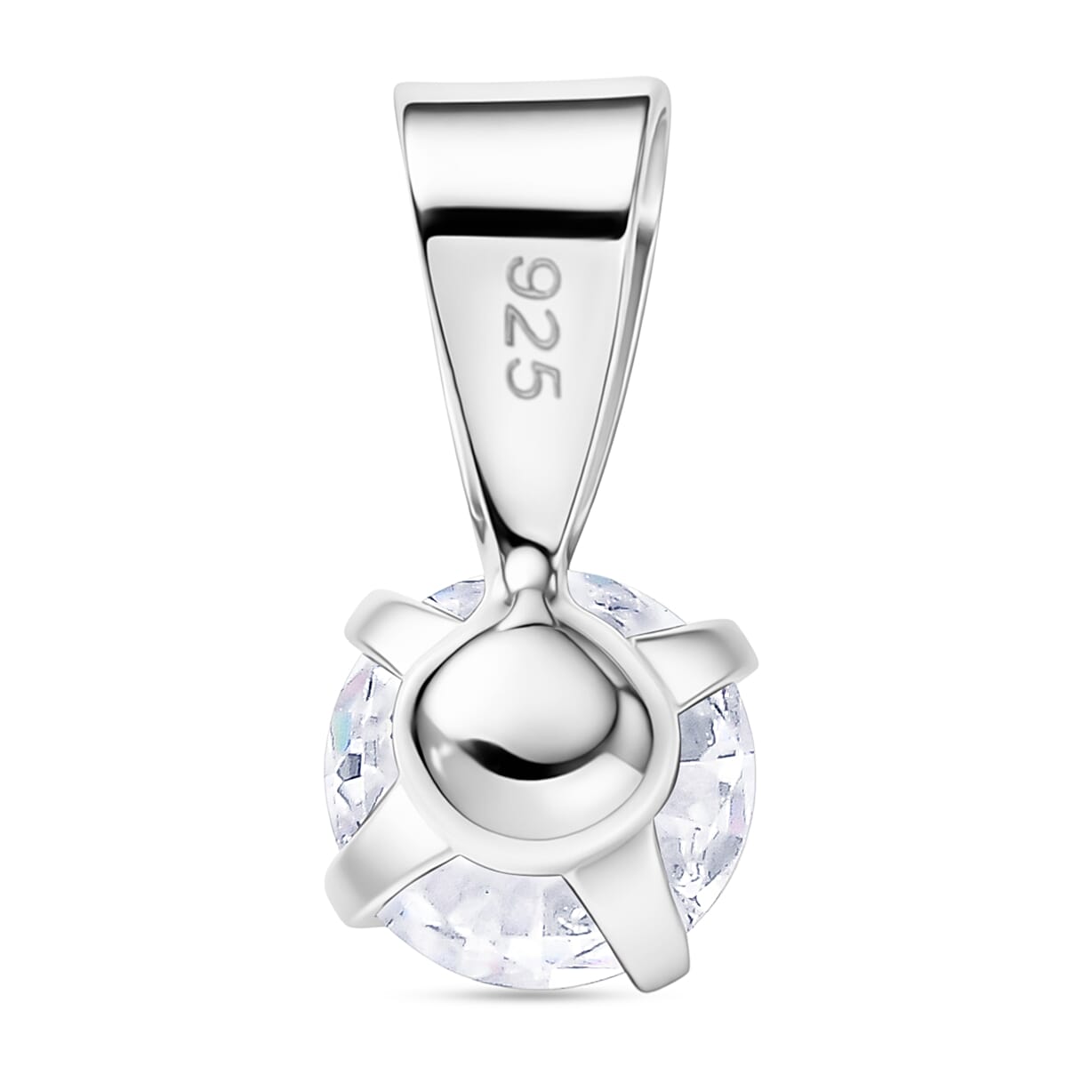 Moissanite Solitaire Pendant in Platinum Overlay Sterling Silver 8498174 5