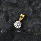 Moissanite Solitaire Pendant in Yellow Gold Plated Sterling Silver