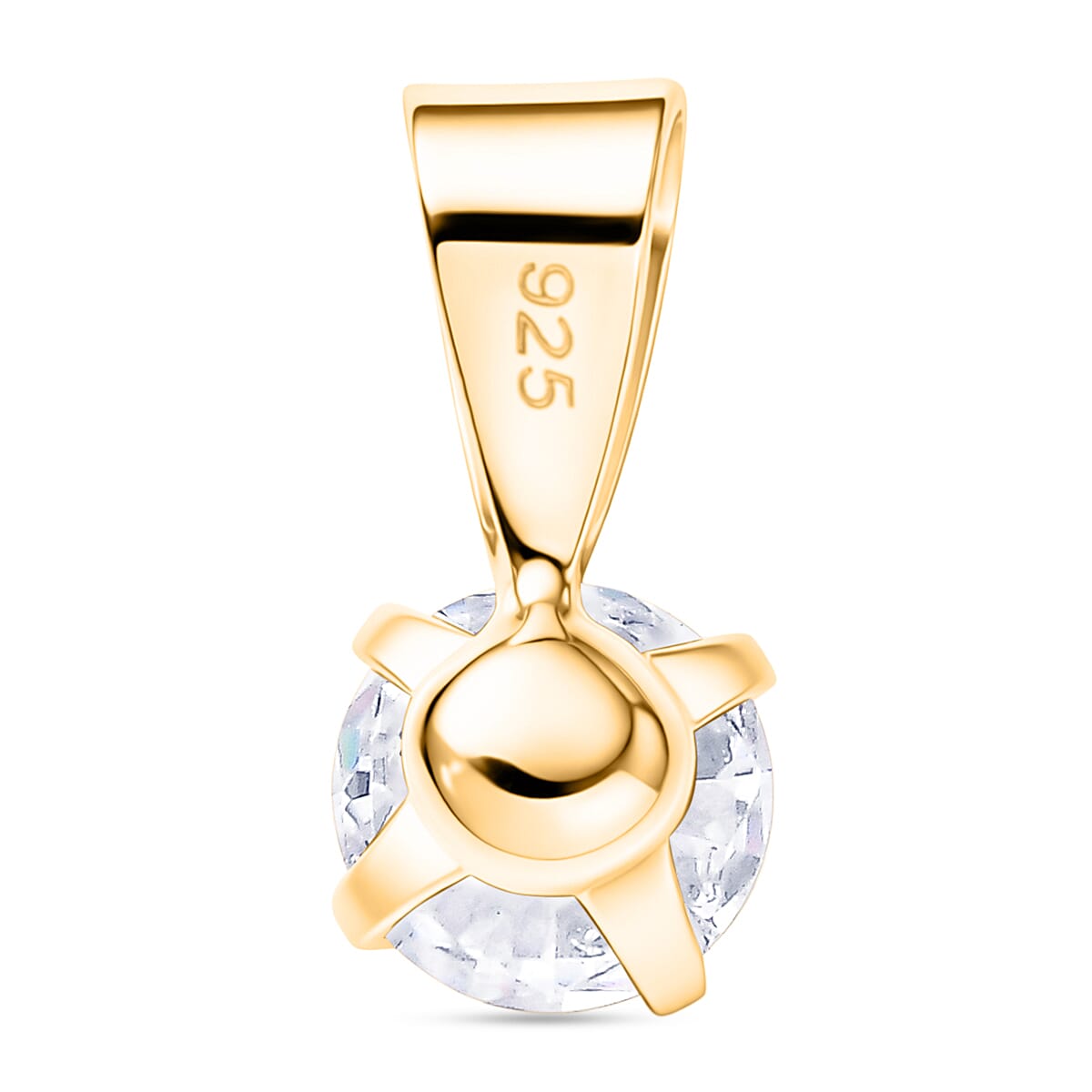 Moissanite Solitaire Pendant in Yellow Gold Plated Sterling Silver V32605638 5