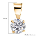Moissanite Solitaire Pendant in Yellow Gold Plated Sterling Silver