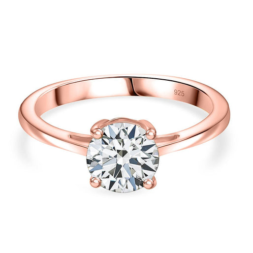 Royal Bali Collection - D'Joy Moissanite Solitaire Ring in Platinum Overlay Sterling Silver