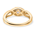 Moissanite Solitaire Ring in Yellow Gold Plated Sterling Silver