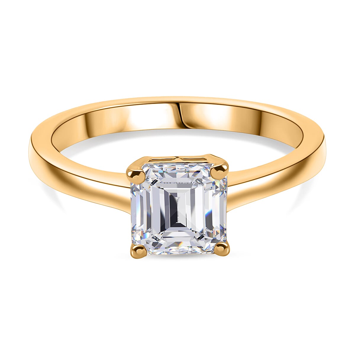 Moissanite Solitaire Ring in 18K Yellow Gold Plating Sterling Silver 1.16 Ct. 8251965 0