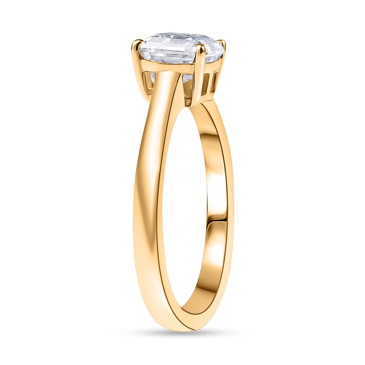 Moissanite Solitaire Ring in 18K Yellow Gold Plating Sterling Silver 1.16 Ct. 8251965 3
