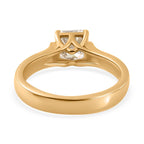 Designer Inspired - Moissanite (Asscher Cut) Solitaire Ring in 18K YG Vermeil Plated Sterling Silver 1.15 Ct