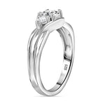 Moissanite Infinity Three Stone Ring in Platinum Overlay Sterling Silver