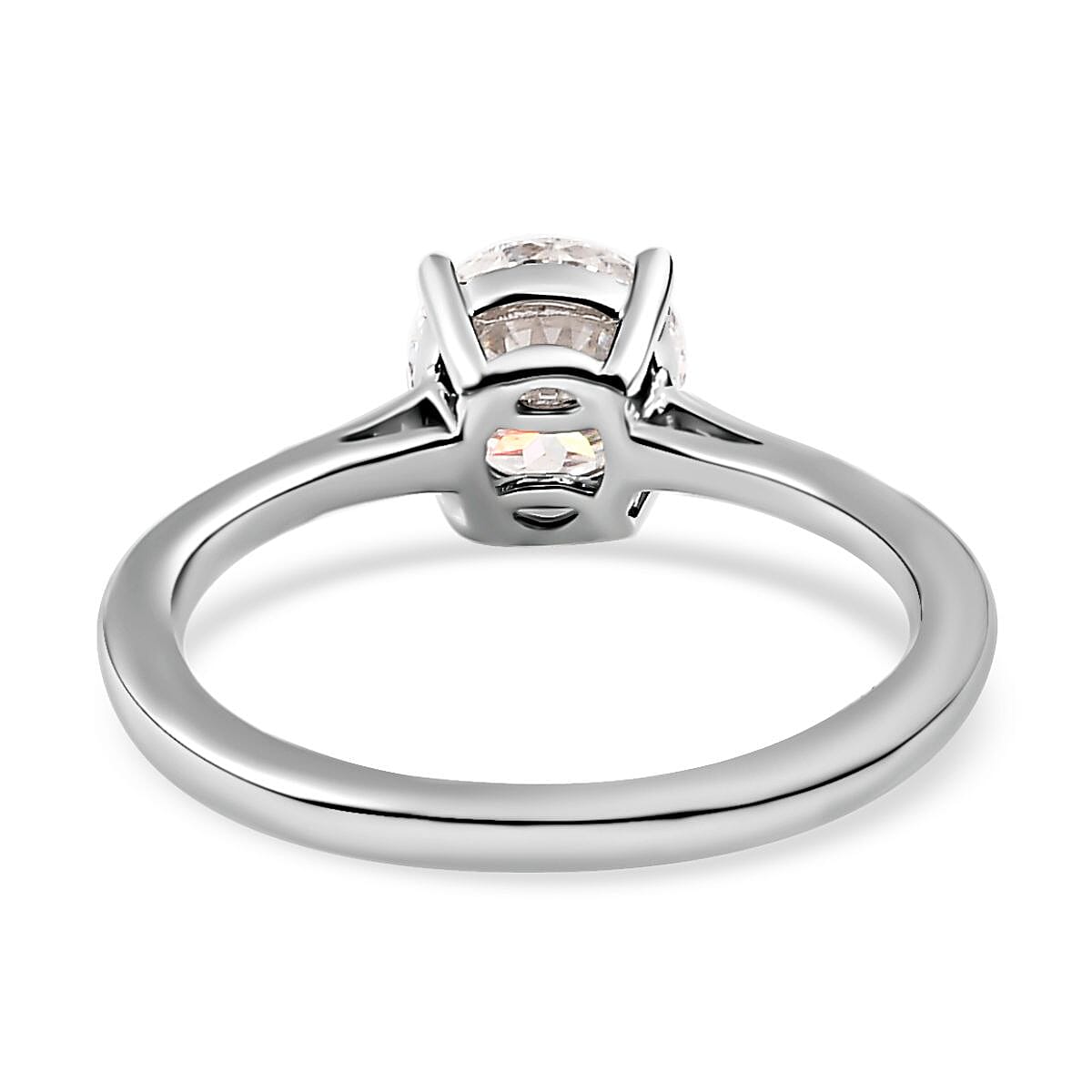 D'Joy Moissanite Solitaire Ring in Platinum Overlay Sterling Silver V32515244 5