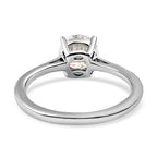 D'Joy Moissanite Solitaire Ring in Platinum Overlay Sterling Silver