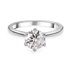 Moissanite  Solitaire Ring in Platinum Overlay Sterling Silver 1.15 Ct
