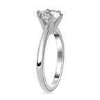 Moissanite  Solitaire Ring in Platinum Overlay Sterling Silver 1.15 Ct