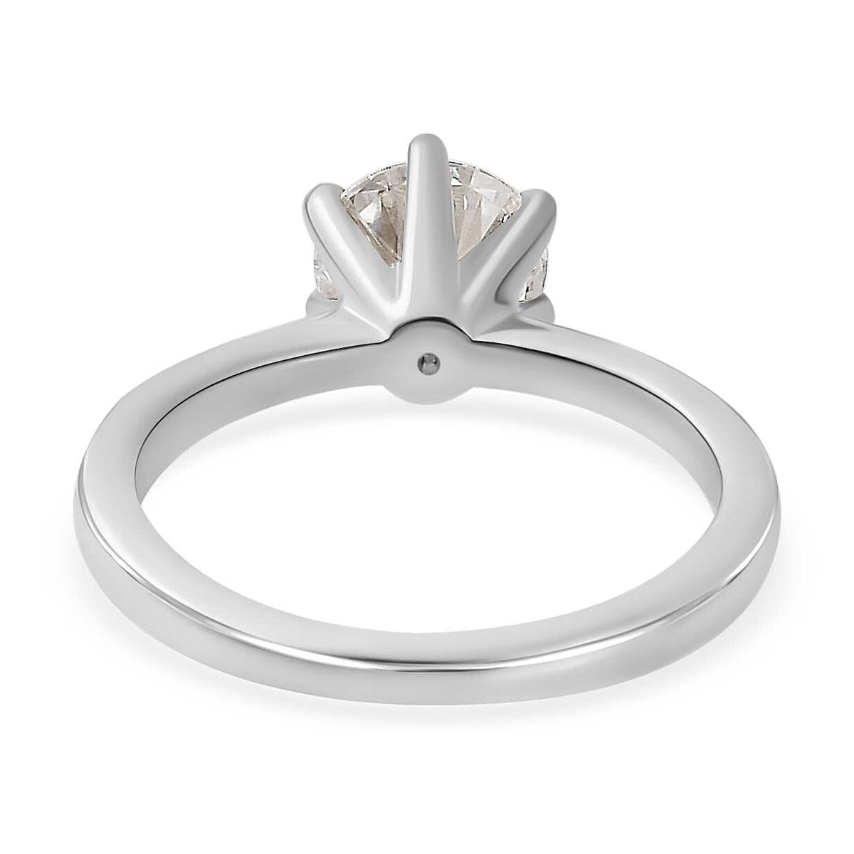GRA Certified Moissanite Solitaire Ring in Platinum Overlay Sterling Silver 1.14 Ct V32639144 6