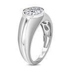 Moissanite Solitaire Ring in Platinum Overlay Sterling Silver 1.74 Ct.
