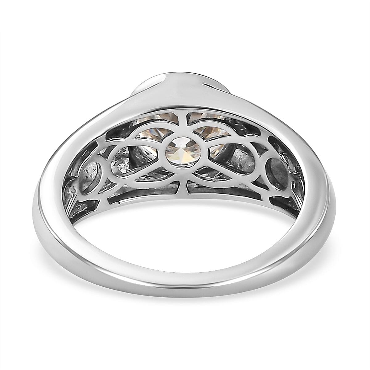Moissanite Solitaire Ring in Platinum Overlay Sterling Silver 1.74 Ct. 7165992 5